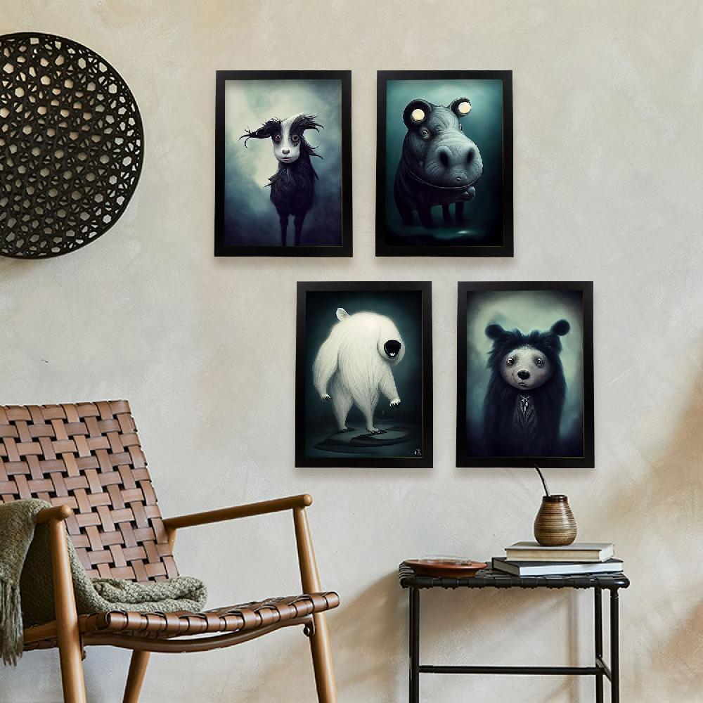 nacnic Láminas de Animales al estilo Burton para Diseño de Interiores y Decoración Colección Set 3 Grandes ahorros