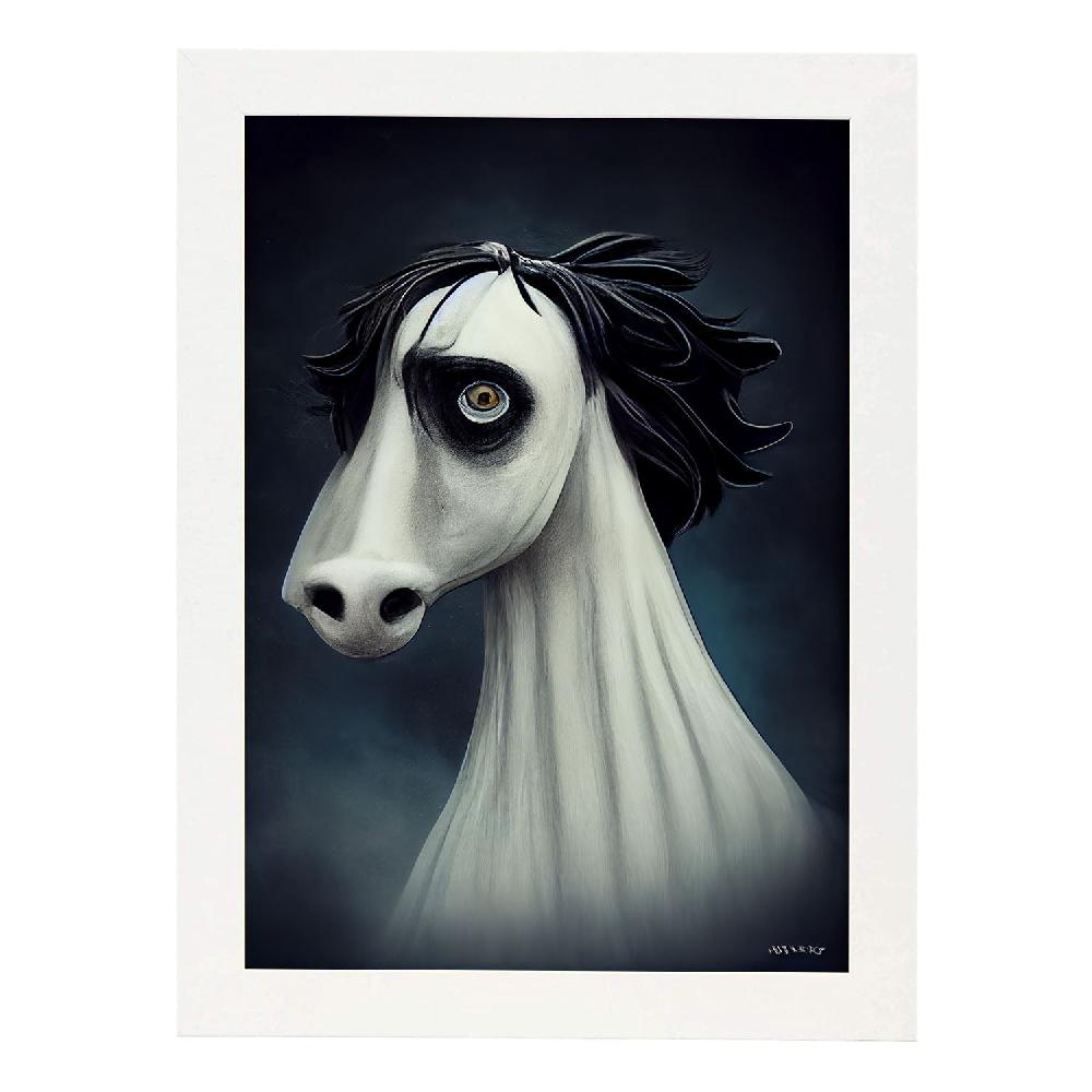 nacnic Lámina Nacnic Caballo Racional estilo T. Burton Arte Gótico Rebajas de fin de temporada