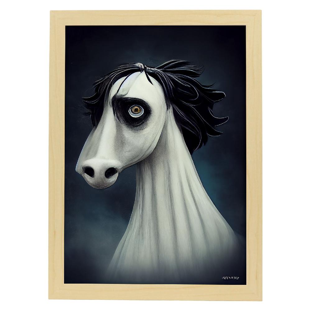 nacnic Lámina Nacnic Caballo Racional estilo T. Burton Arte Gótico Rebajas de fin de temporada