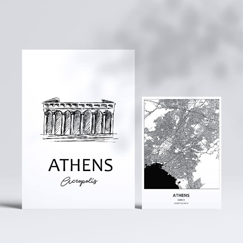 nacnic Set de 6 láminas nórdicas de Europa con mapas y monumentos Outlet online