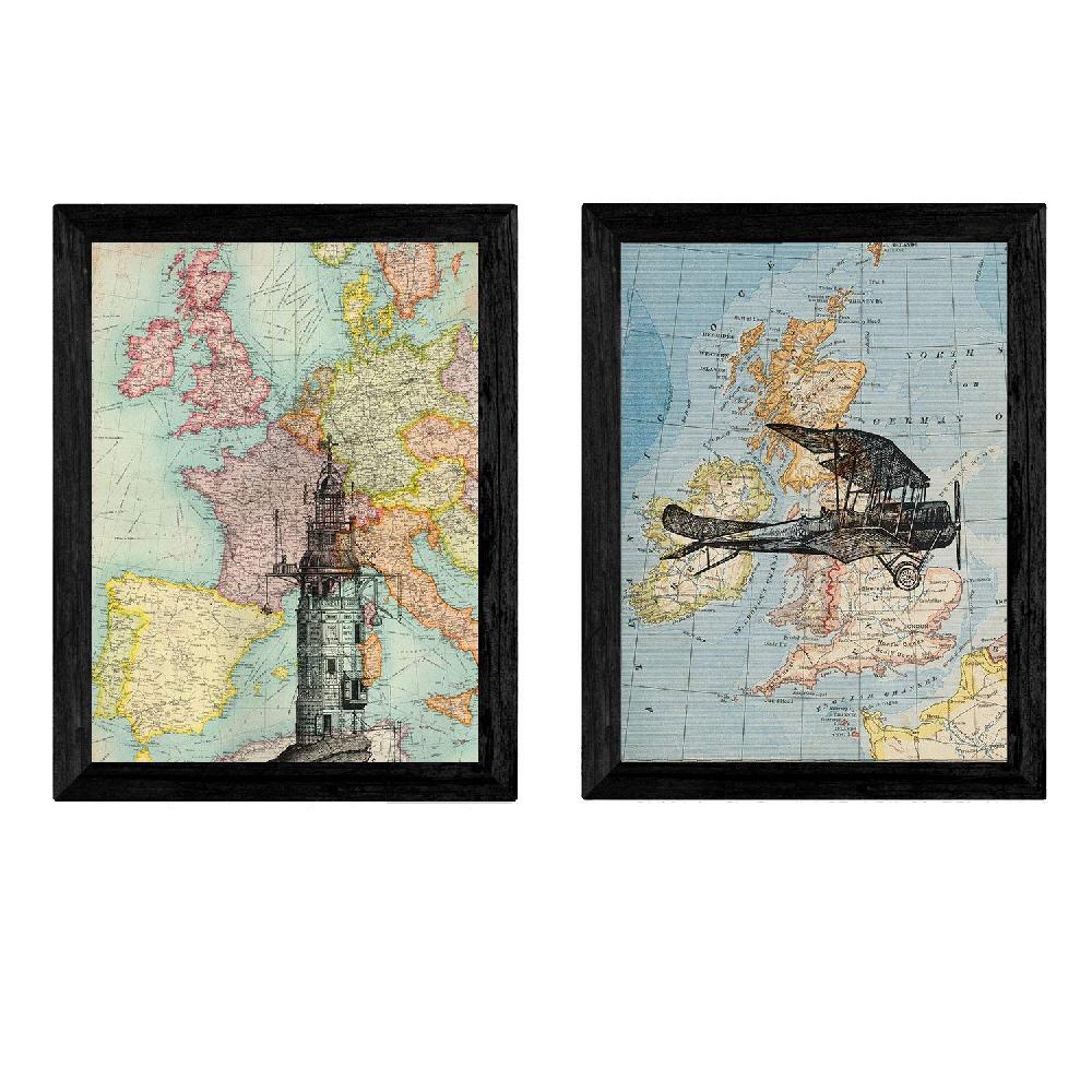 nacnic Pack de Láminas Vintage de Mapas Antiguos Ofertas
