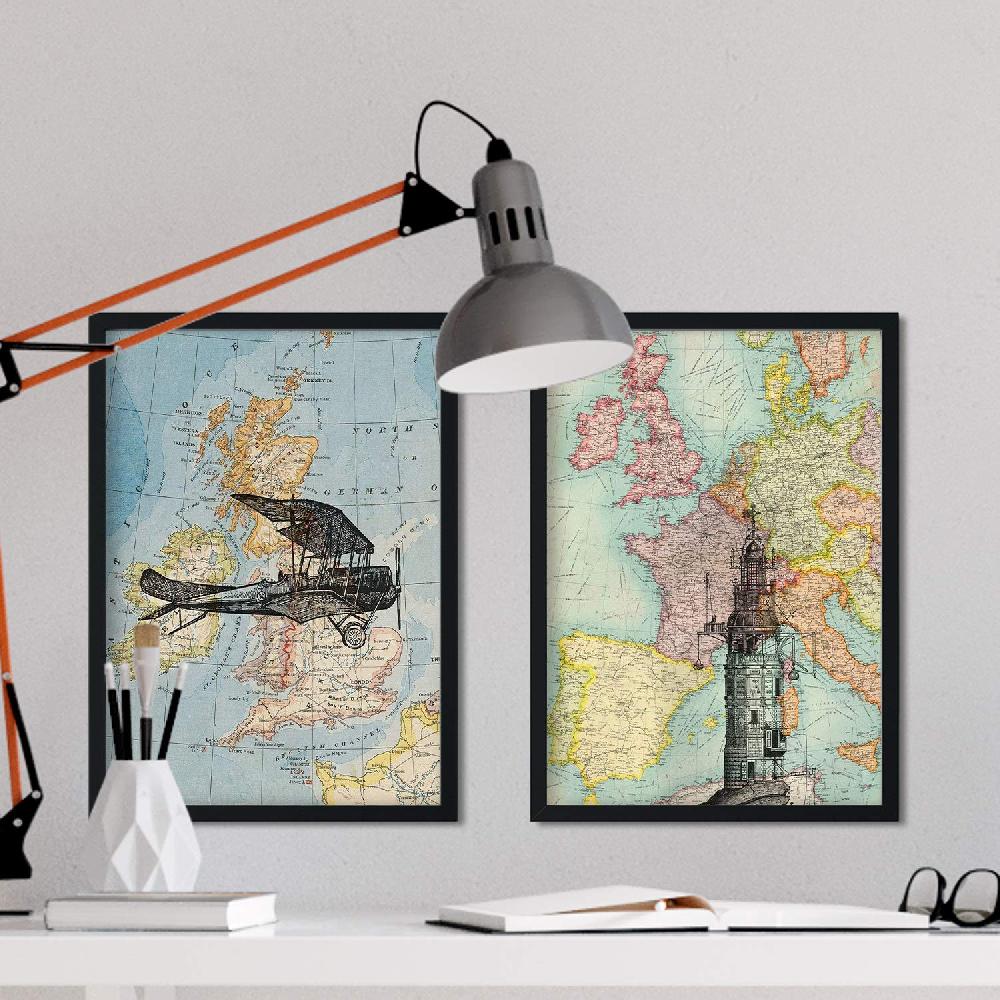 nacnic Pack de Láminas Vintage de Mapas Antiguos Ofertas