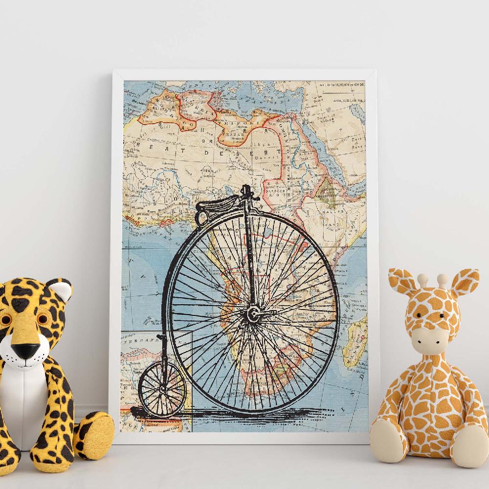 nacnic Lámina Ciclo a África con diseño vintage Gran oferta