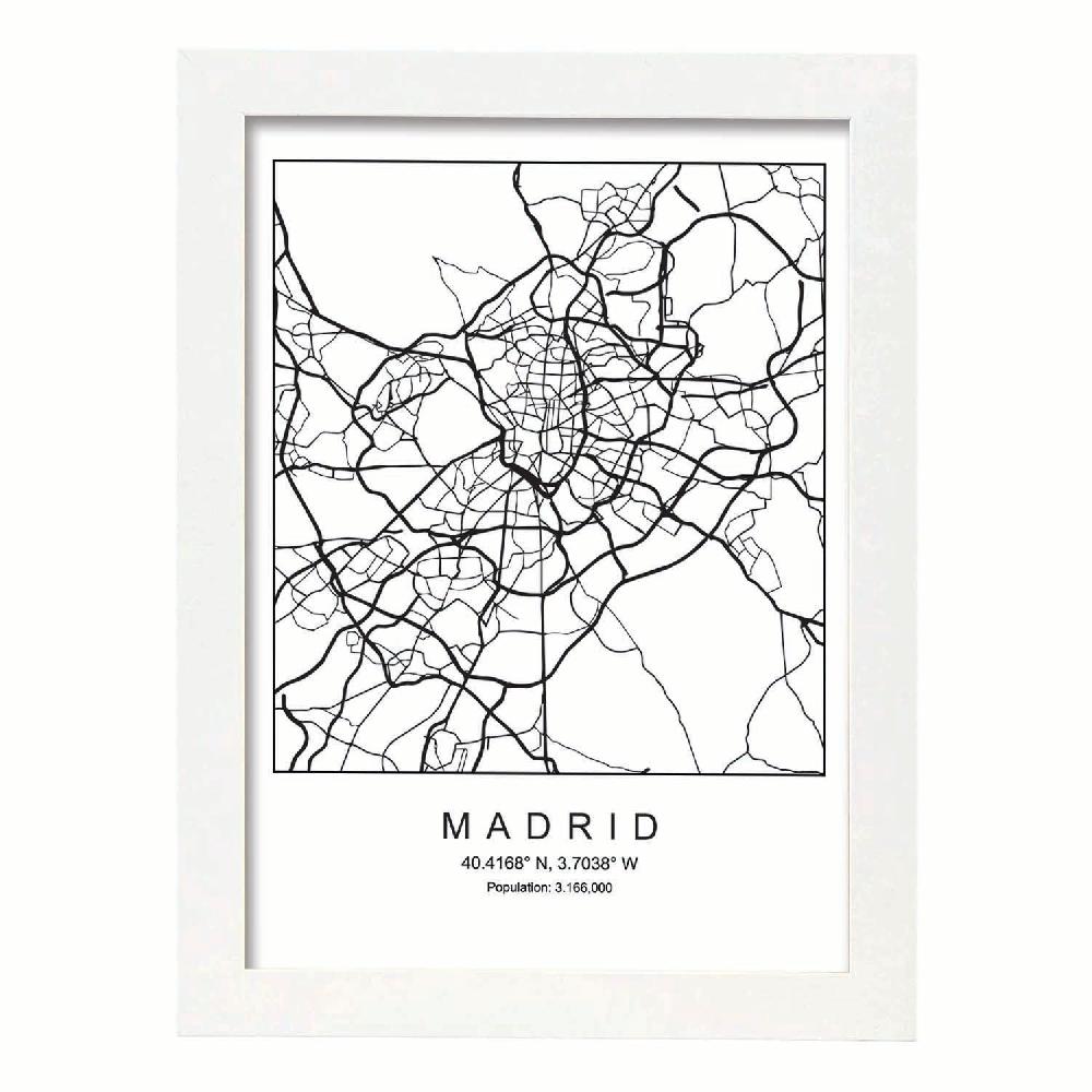nacnic Lámina estilo nordico de Madrid en blanco y negro Descuento