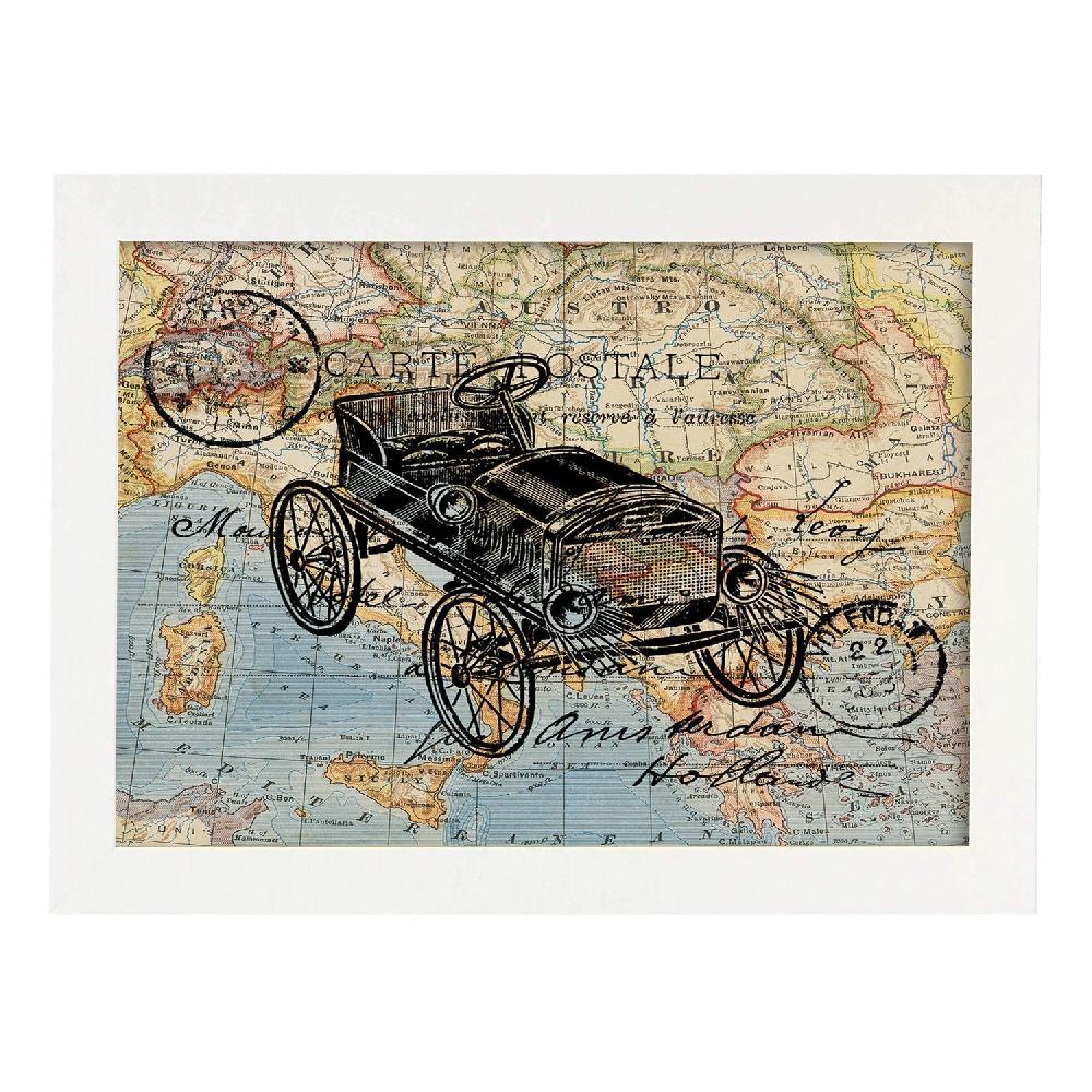 nacnic Lámina de Objetos sobre Mapas Vintage Tienda