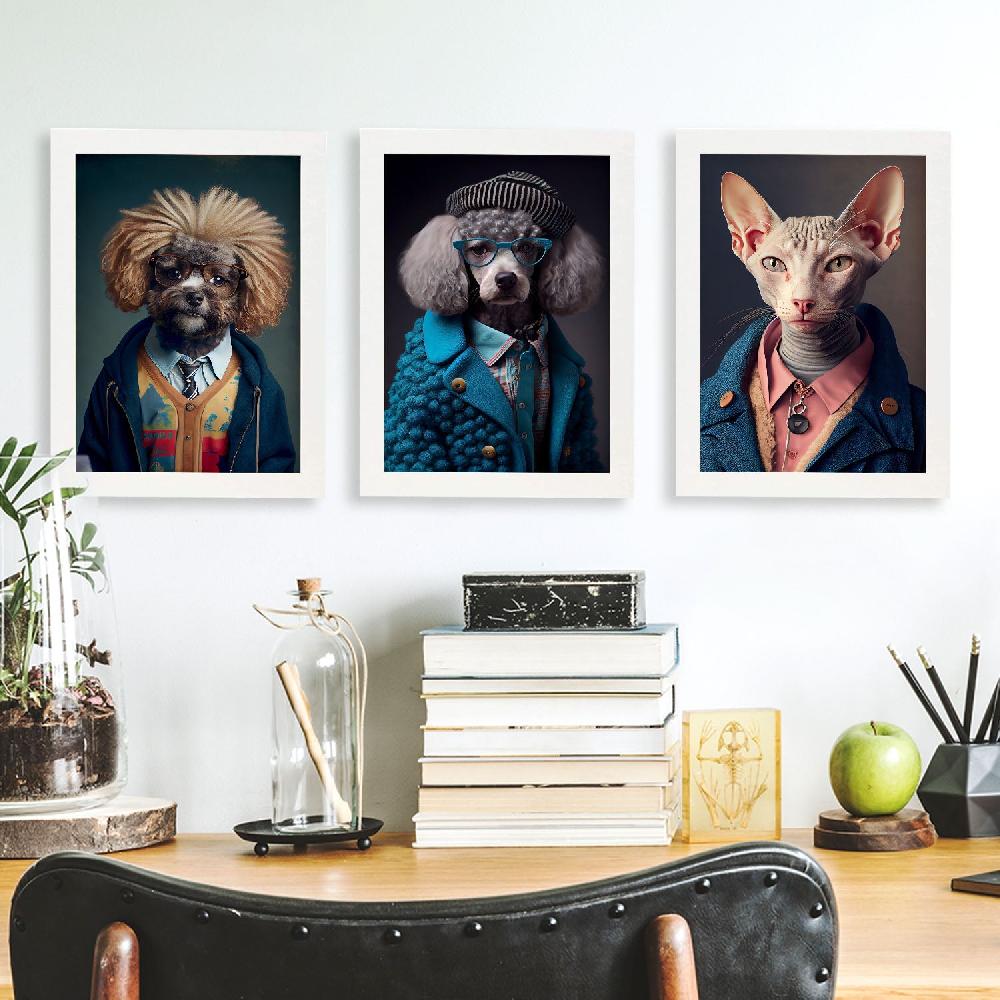 nacnic Colección de Láminas de Animales en Ropa Humana Divertida y Realista 27 Envío gratis