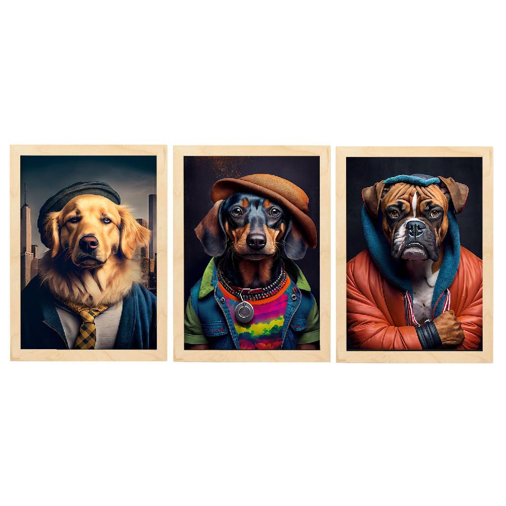 nacnic Láminas de Animales Realistas en Ropa Humana Colección Set 22 Último día
