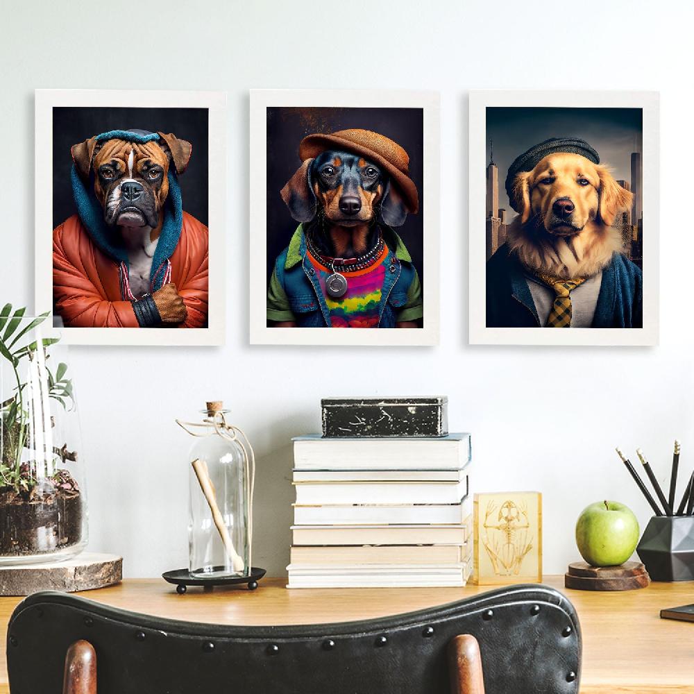 nacnic Láminas de Animales Realistas en Ropa Humana Colección Set 22 Último día