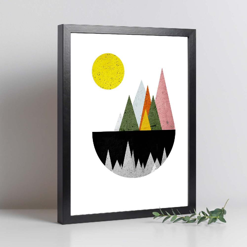 nacnic Póster Ilustrado de Montañas y Lago con Diseño Nórdico En línea