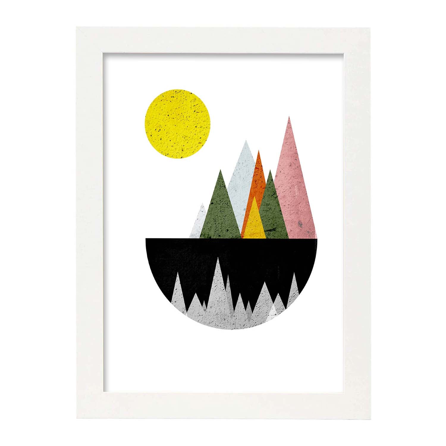 nacnic Póster Ilustrado de Montañas y Lago con Diseño Nórdico En línea
