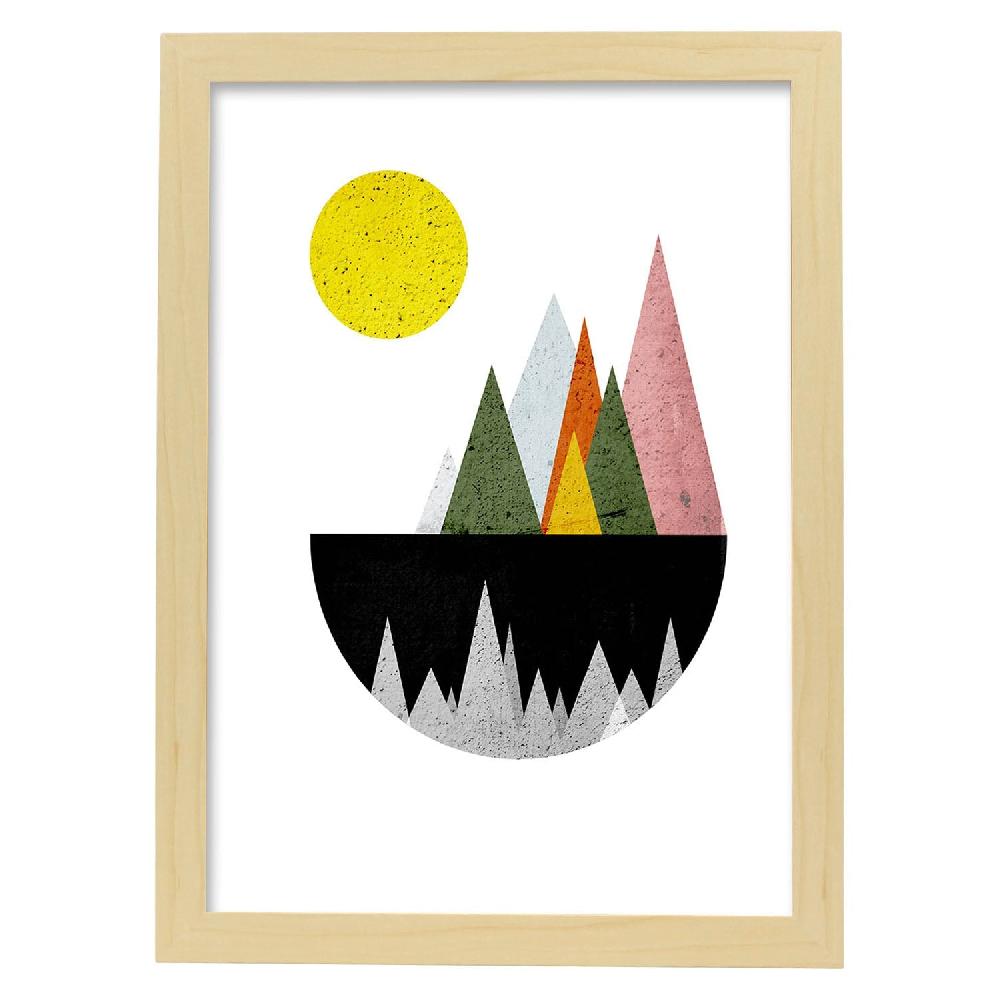 nacnic Póster Ilustrado de Montañas y Lago con Diseño Nórdico En línea