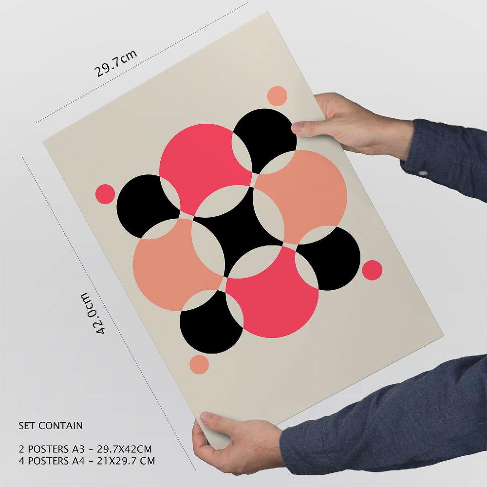 nacnic Set de 6 láminas de Rosa y Negro estilo collage Outlet