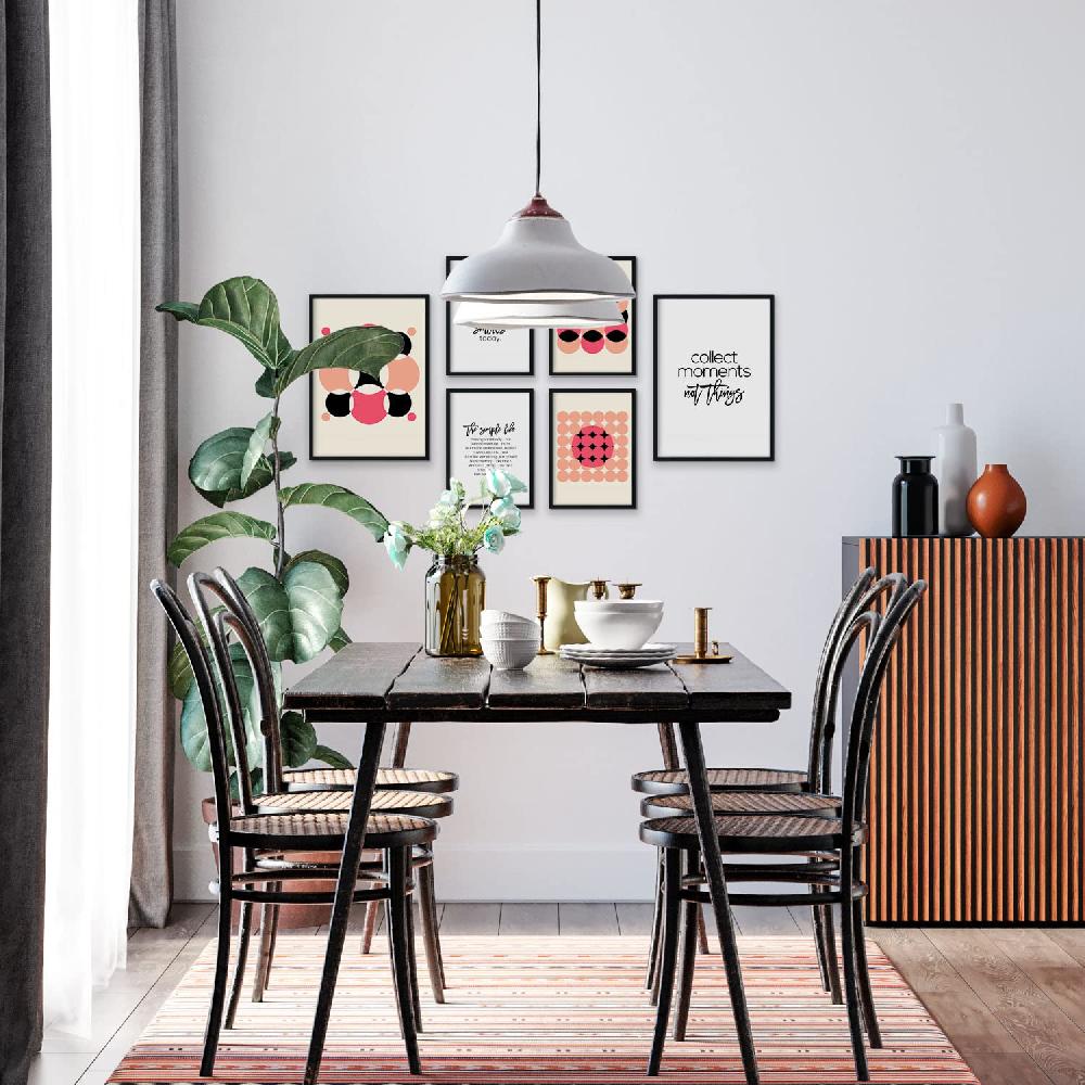 nacnic Set de 6 láminas de Rosa y Negro estilo collage Outlet