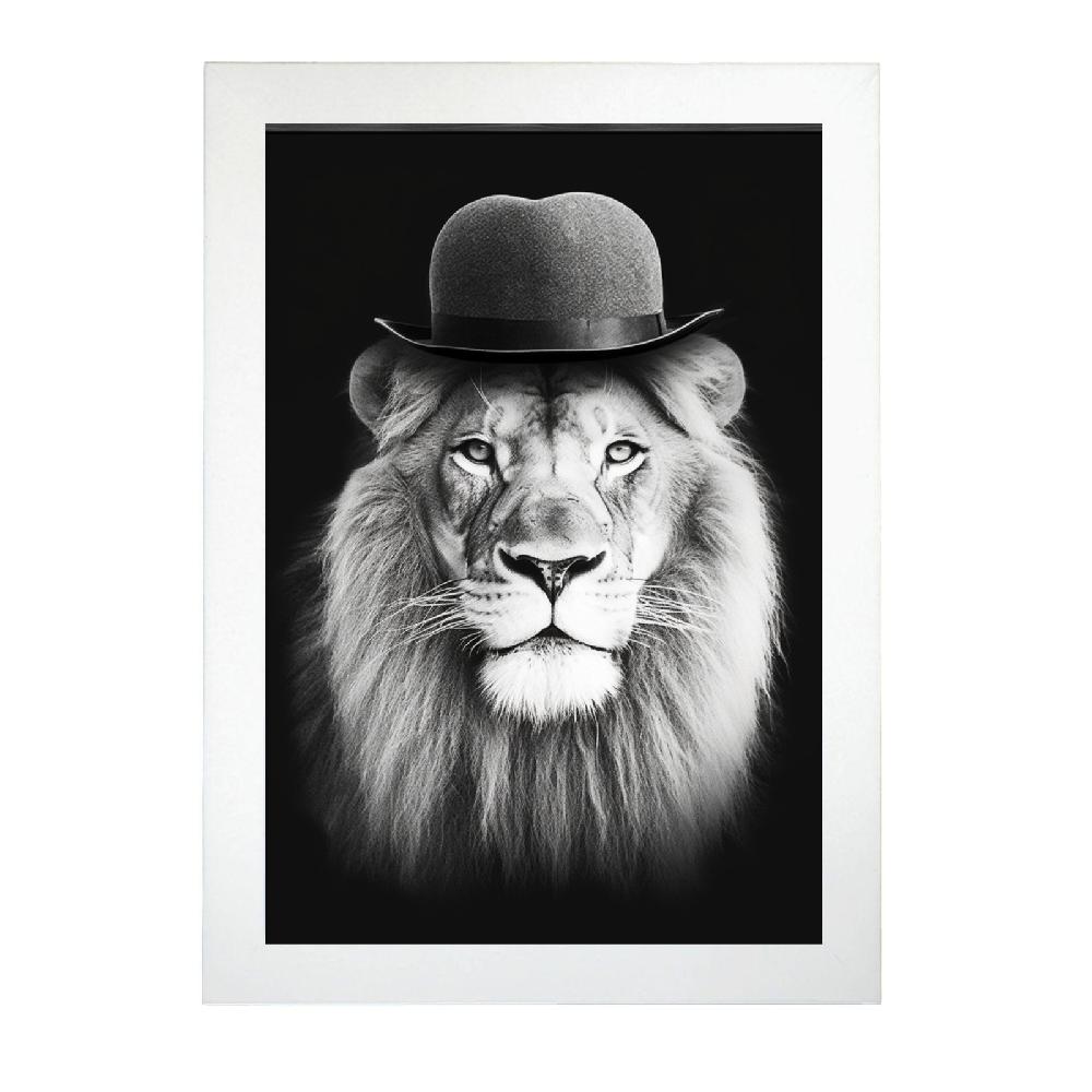 nacnic Póster Divertido Sir Lion en Blanco y Negro Liquidación