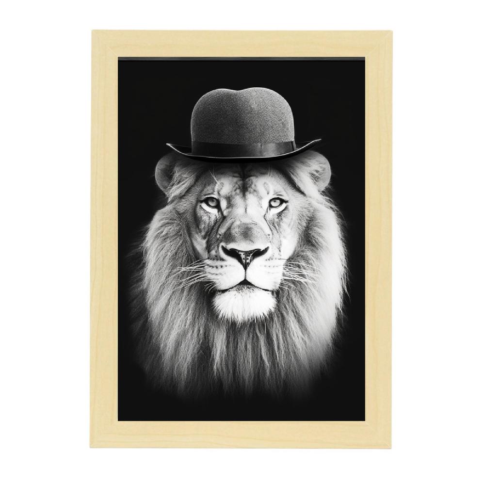 nacnic Póster Divertido Sir Lion en Blanco y Negro Liquidación