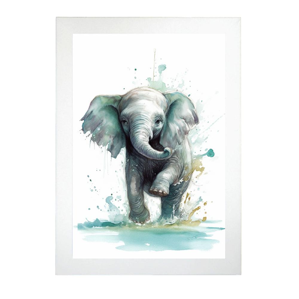 nacnic Póster de Elefante Bebé Jugando en el Agua ÚLTIMAS EDICIONES