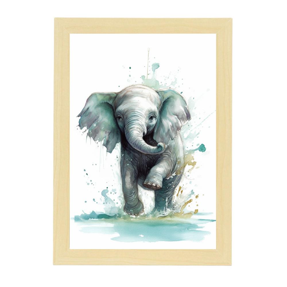 nacnic Póster de Elefante Bebé Jugando en el Agua ÚLTIMAS EDICIONES