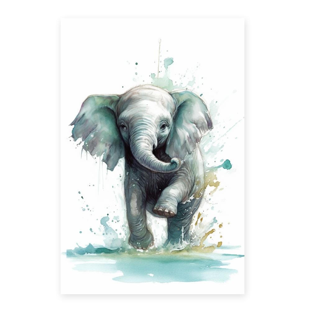 nacnic Póster de Elefante Bebé Jugando en el Agua ÚLTIMAS EDICIONES