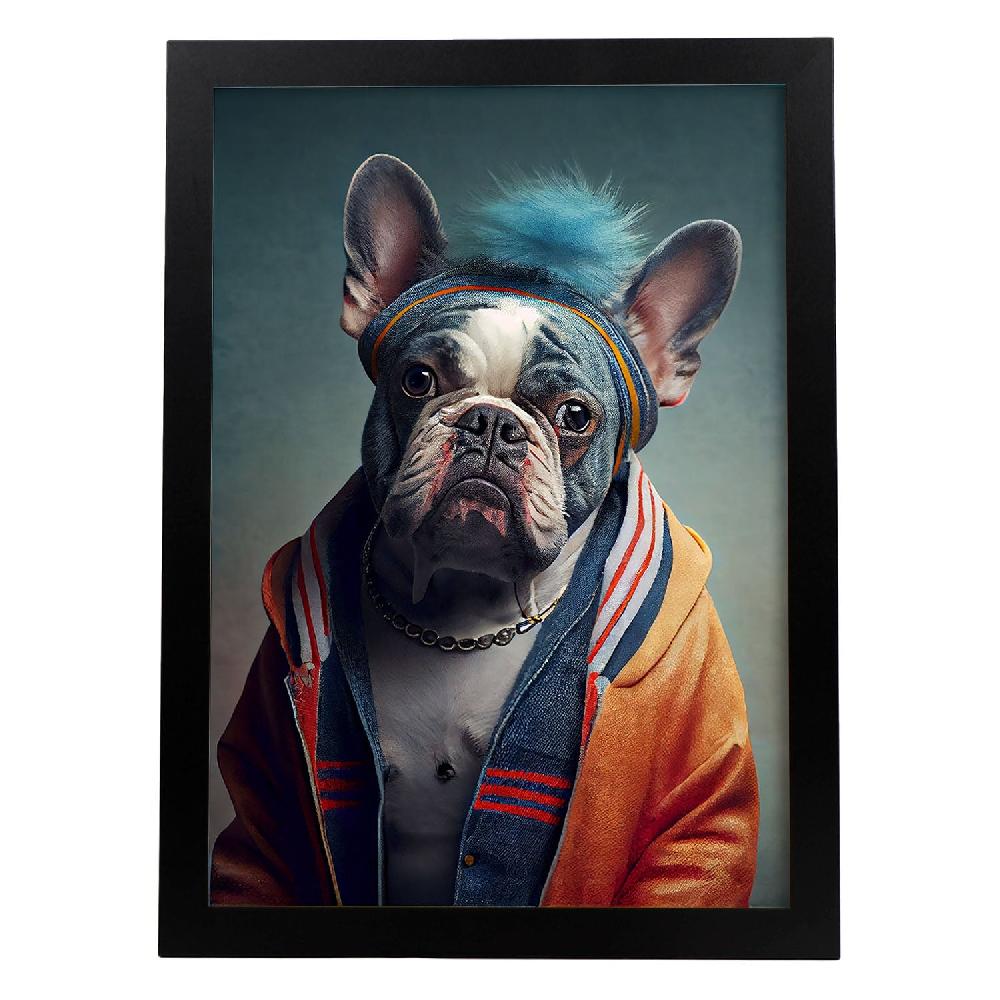 nacnic Nacnic Lámina de Bulldog Francés con Vestimenta Humana