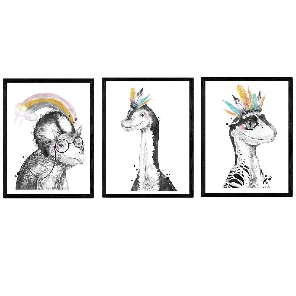 nacnic Pack de láminas de Dinosaurios coloridos para niños