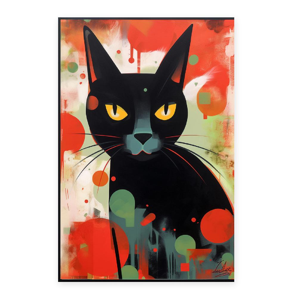 nacnic Lámina de Gato Negro Estilo Aerógrafo Envío internacional gratuito