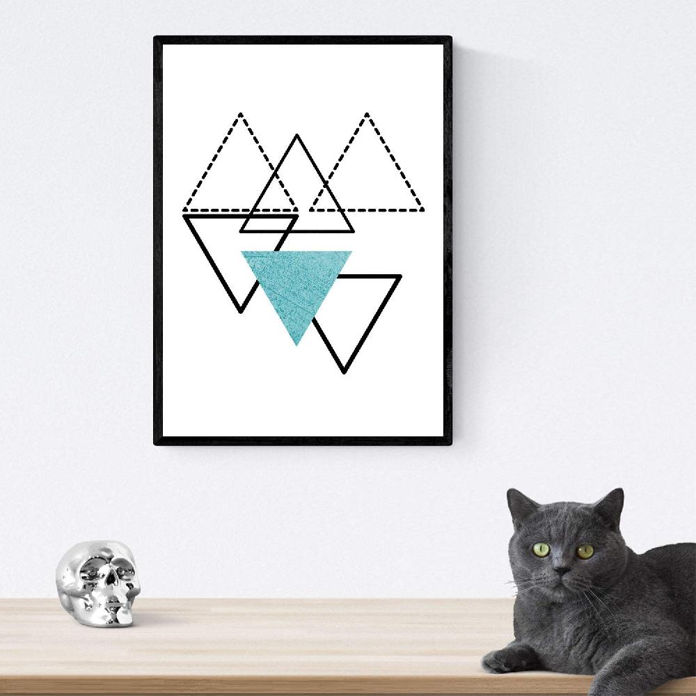 nacnic Set de 4 láminas estilo nórdico con formas geométricas en azul y marrón Tienda