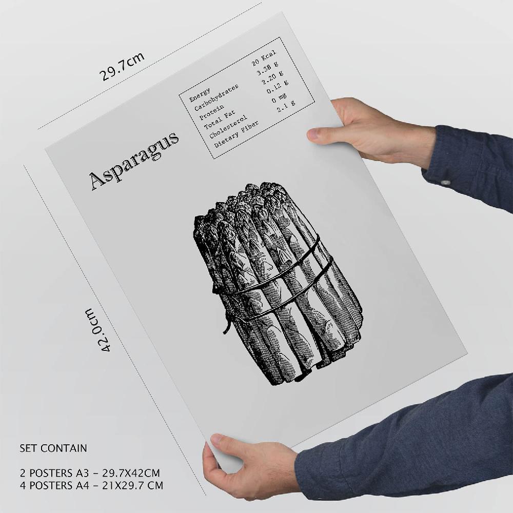 nacnic Set de 6 láminas de vegetales estilo collage Últimos 3 días