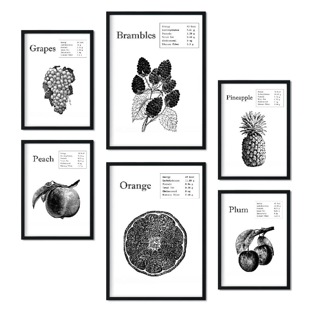 nacnic Set de 6 láminas de Frutas con Estética Collage COMPRAR AHORA