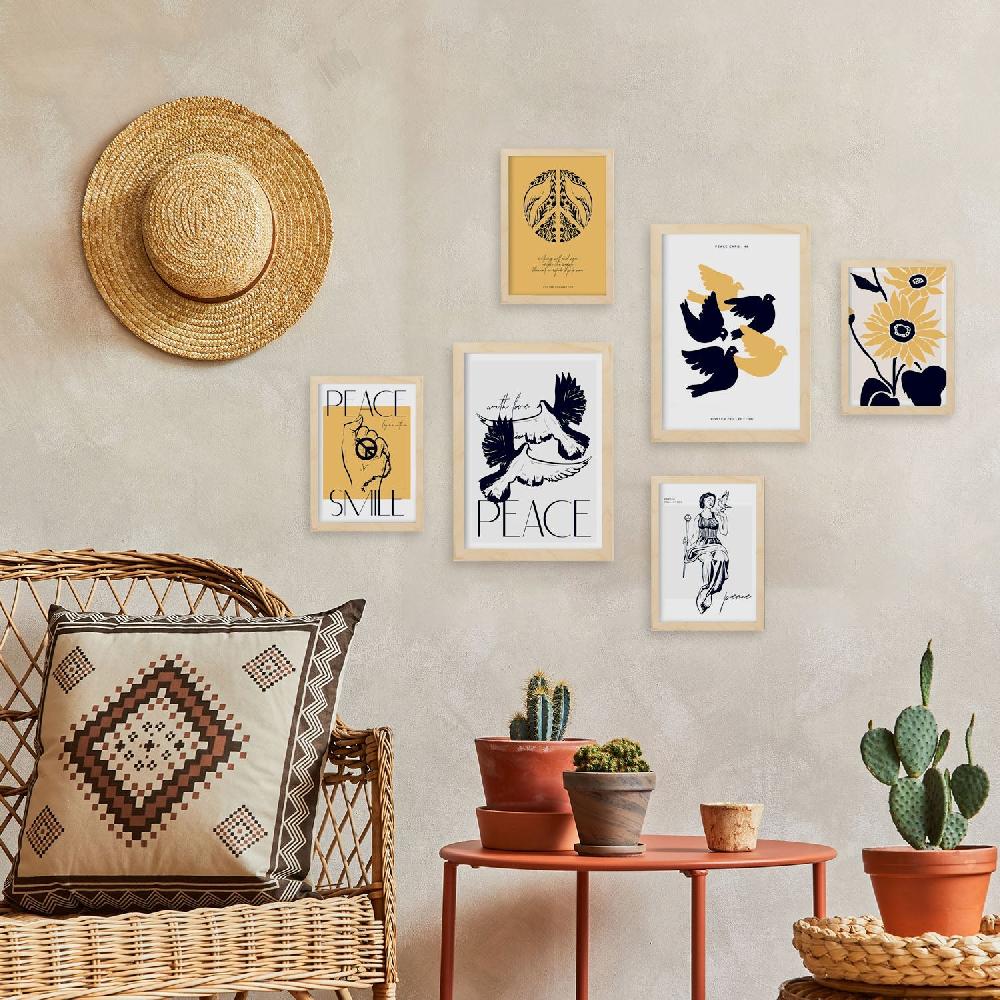 nacnic Thick Black Ink Posters. Peace Doves Grandes descuentos
