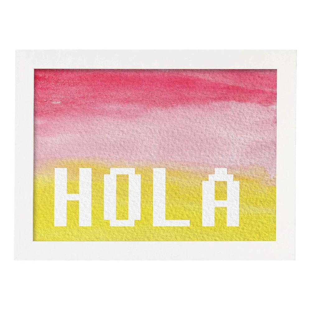 nacnic Lámina Hola con diseño colorido y acuarela 2025
