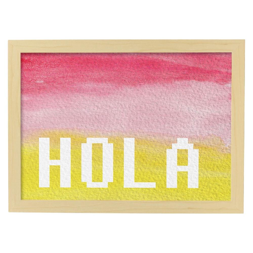 nacnic Lámina Hola con diseño colorido y acuarela 2025