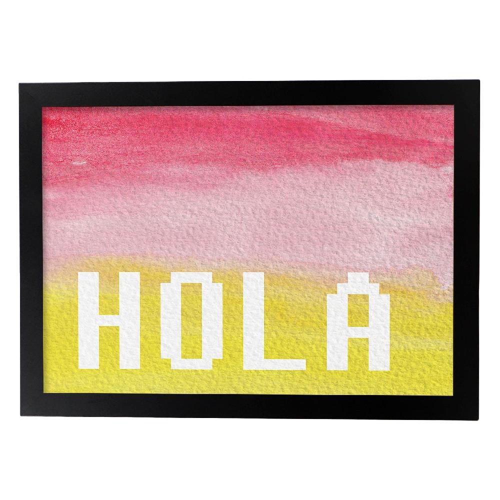 nacnic Lámina Hola con diseño colorido y acuarela 2025