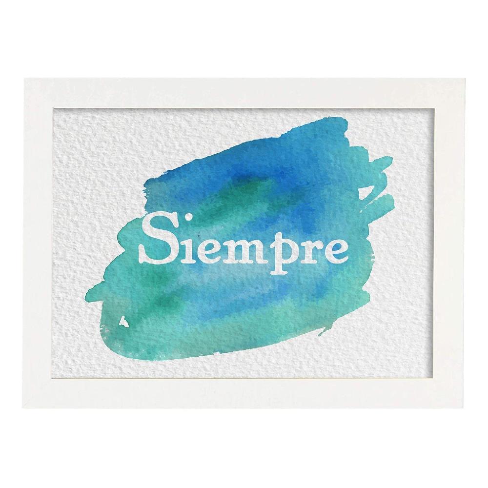 nacnic Lámina de palabra Siempre con diseño acuarela colorido En línea