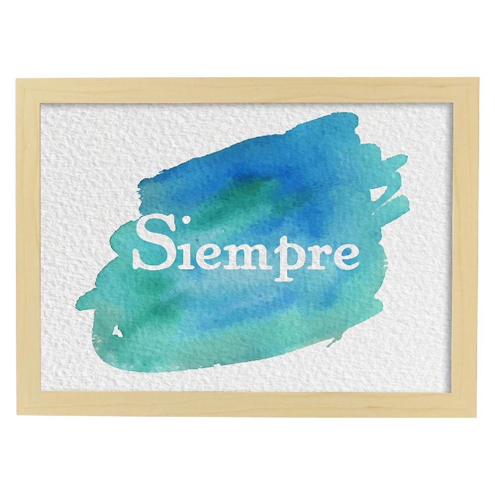 nacnic Lámina de palabra Siempre con diseño acuarela colorido En línea