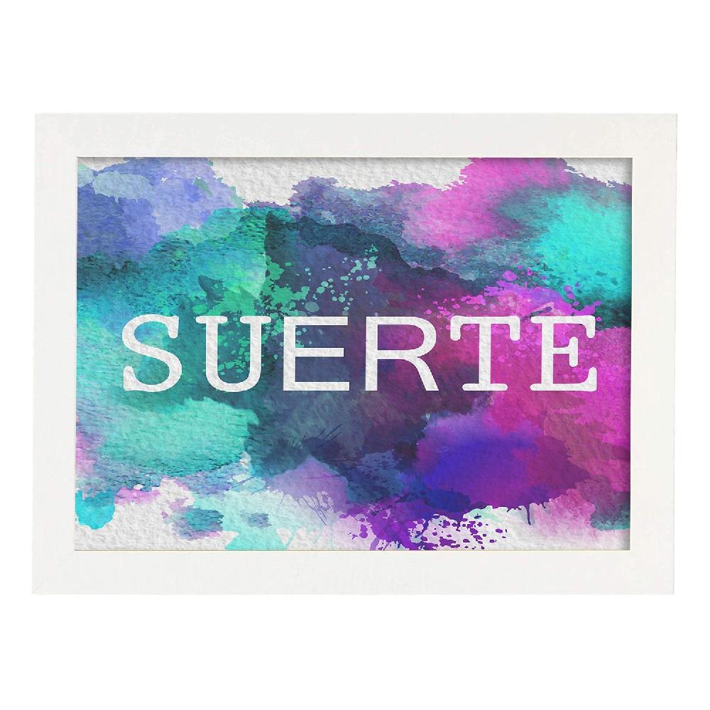 nacnic Lámina de palabra Suerte con diseño colorido Outlet online