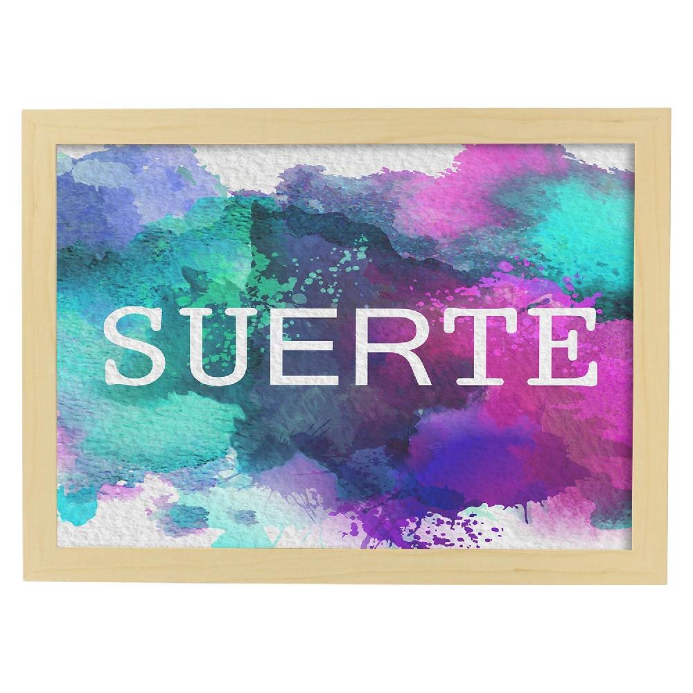 nacnic Lámina de palabra Suerte con diseño colorido Outlet online