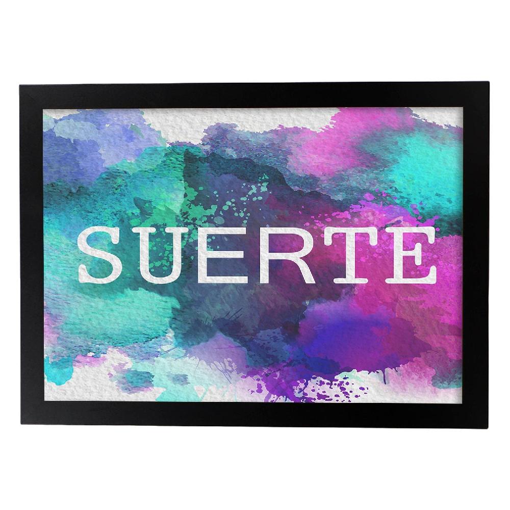 nacnic Lámina de palabra Suerte con diseño colorido Outlet online