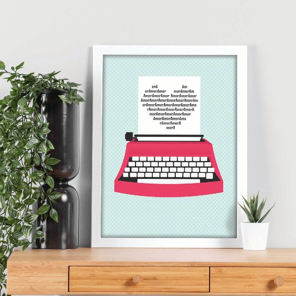 nacnic Poster con mensaje feliz. Lámina Amor Tienda
