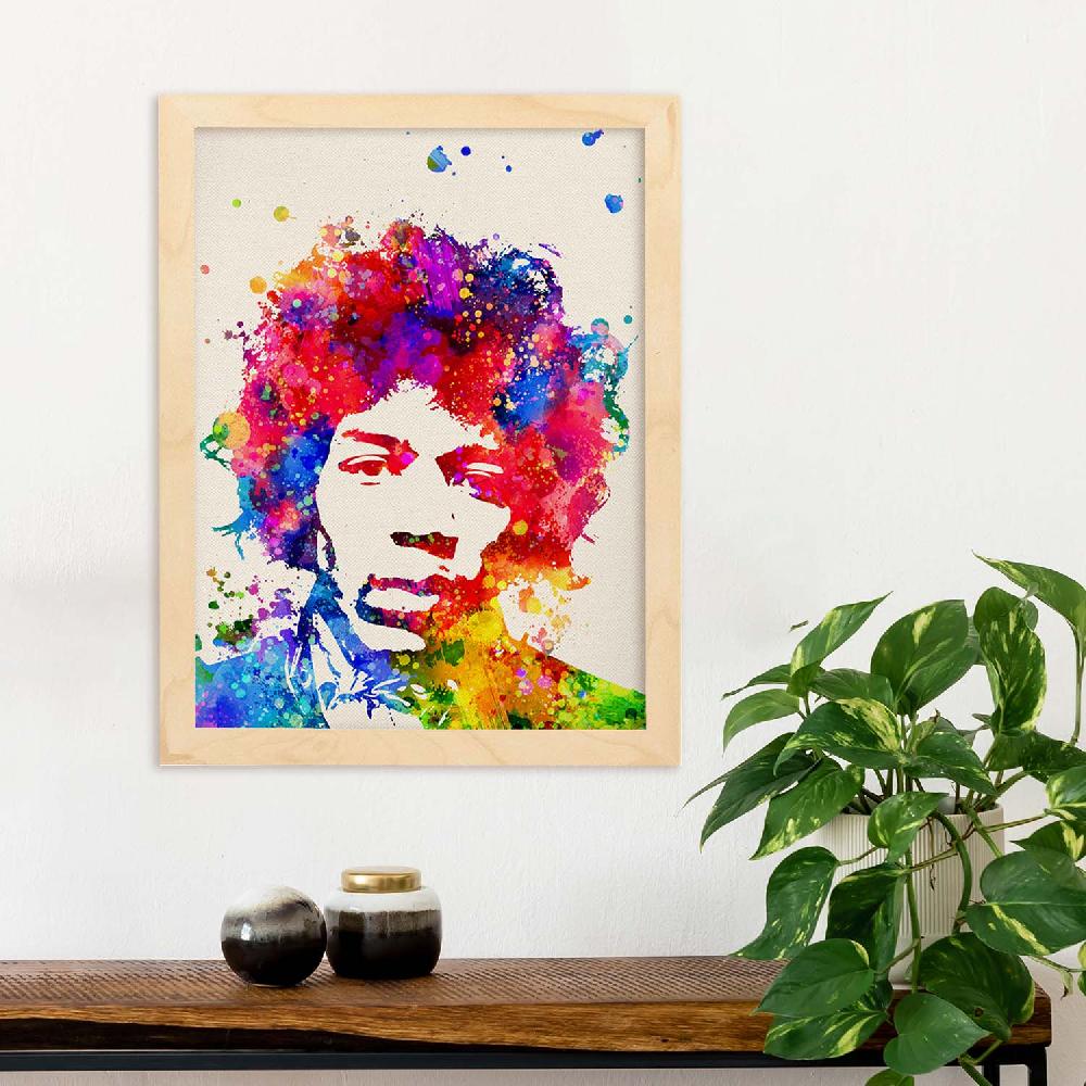 nacnic Póster de Jimi Hendrix en acuarela Envío gratis