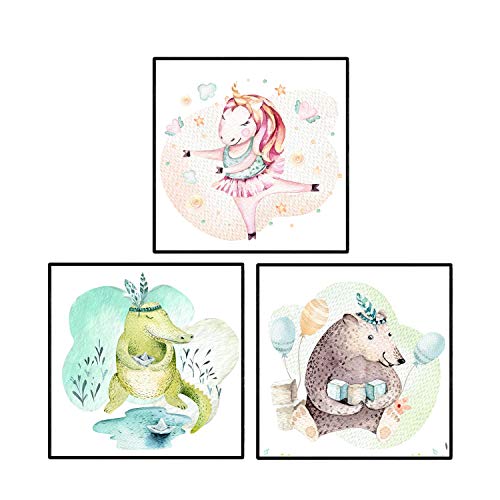 nacnic Set de Láminas Cocodrilo Oso Unicornio Últimos 3 días