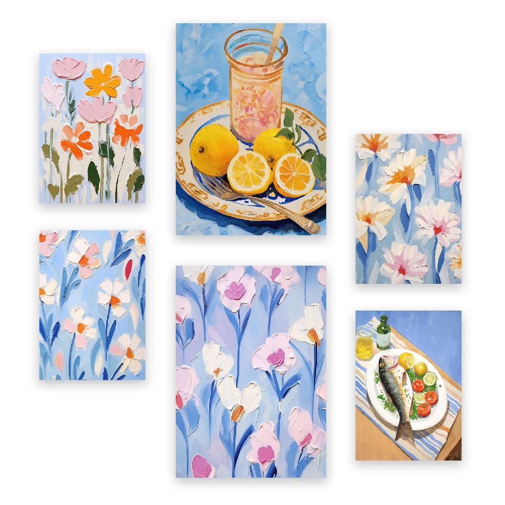 nacnic Nacnic Set de 6 Láminas Verano Azul de Amantes de la Comida Promoción por tiempo limitado