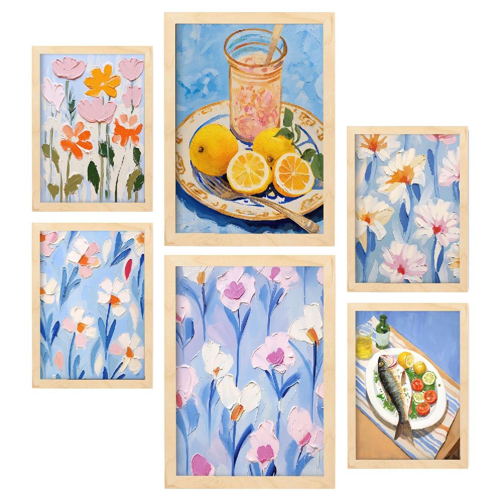 nacnic Nacnic Set de 6 Láminas Verano Azul de Amantes de la Comida Promoción por tiempo limitado