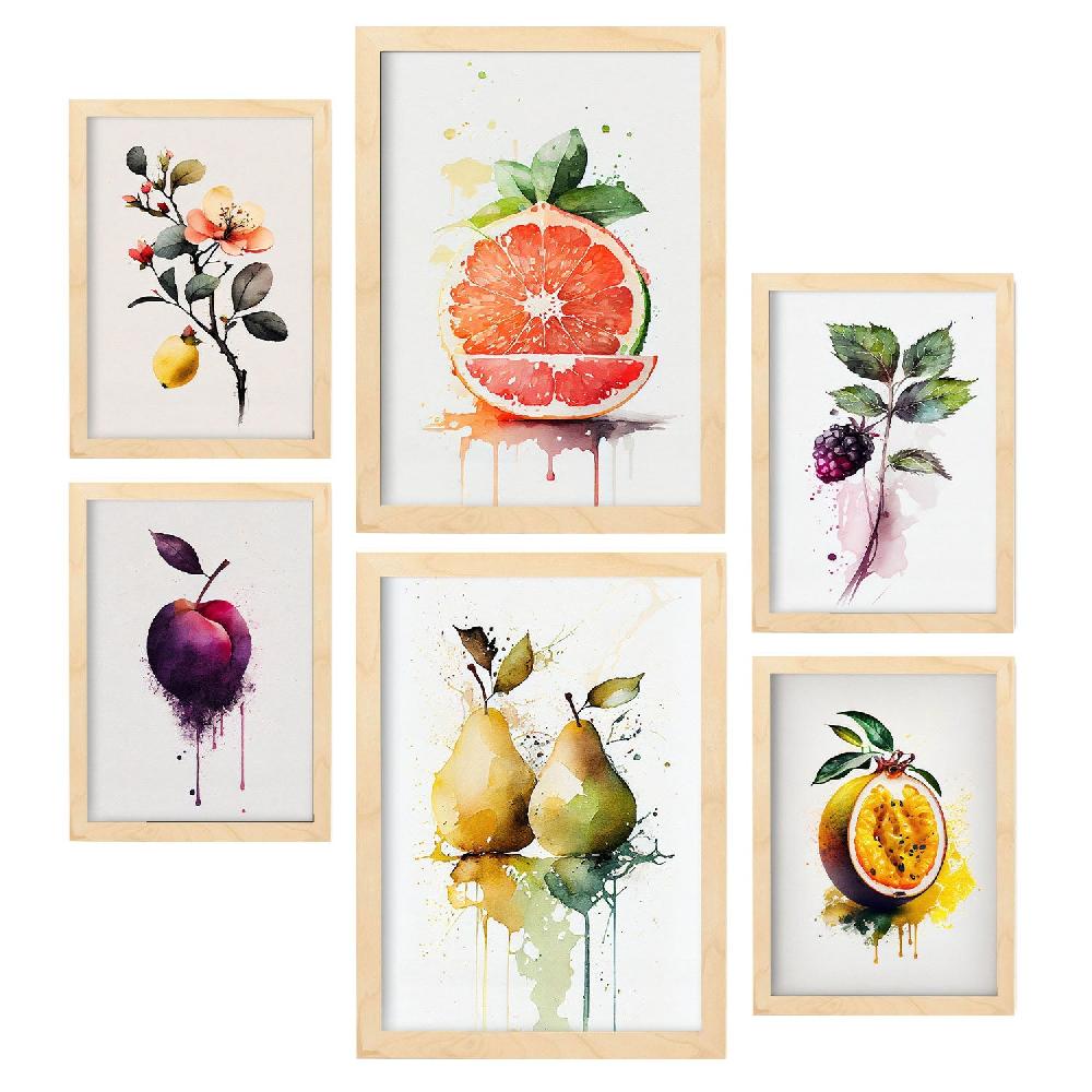 nacnic Nacnic Láminas de Frutas Acuarela Set_01 Promoción trimestral