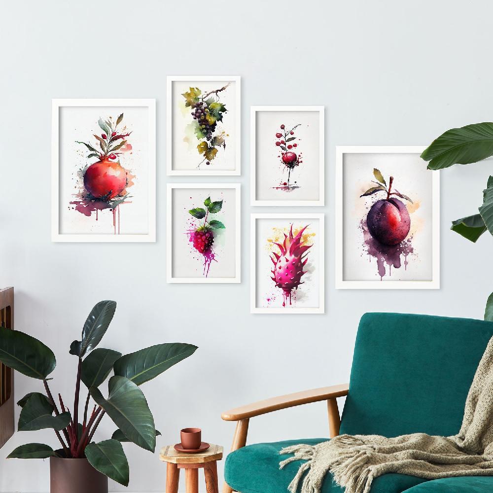 nacnic Nacnic Set de Frutas en Acuarela - Láminas Tienda de fábrica
