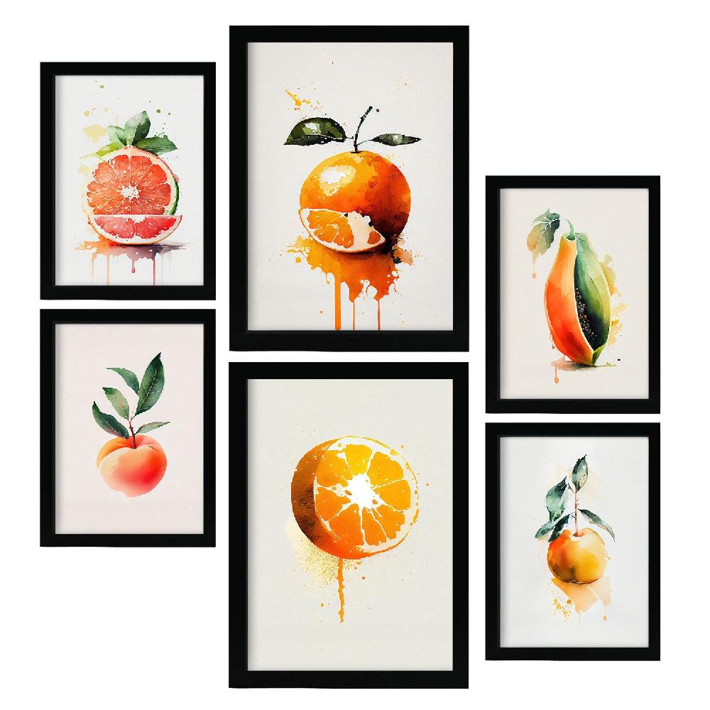 nacnic Nacnic Set de Laminas de Frutas Acuarela