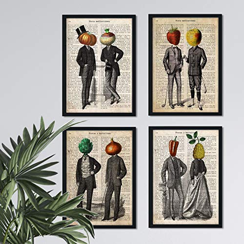 nacnic Set de Láminas Frutas y Verduras Modelo 1