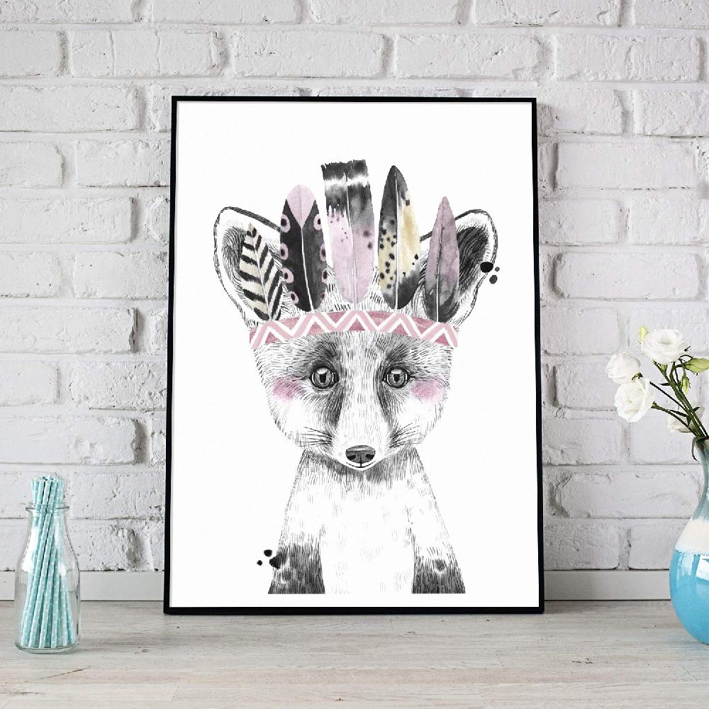 nacnic Set de 3 láminas nordicas de animales con plumas para niños Ofertas especiales