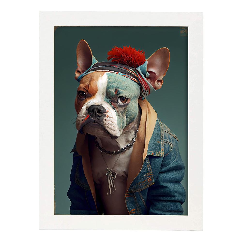 nacnic Lámina Nacnic de Bulldog Vestido para Sala de Estar Rebajas de fábrica