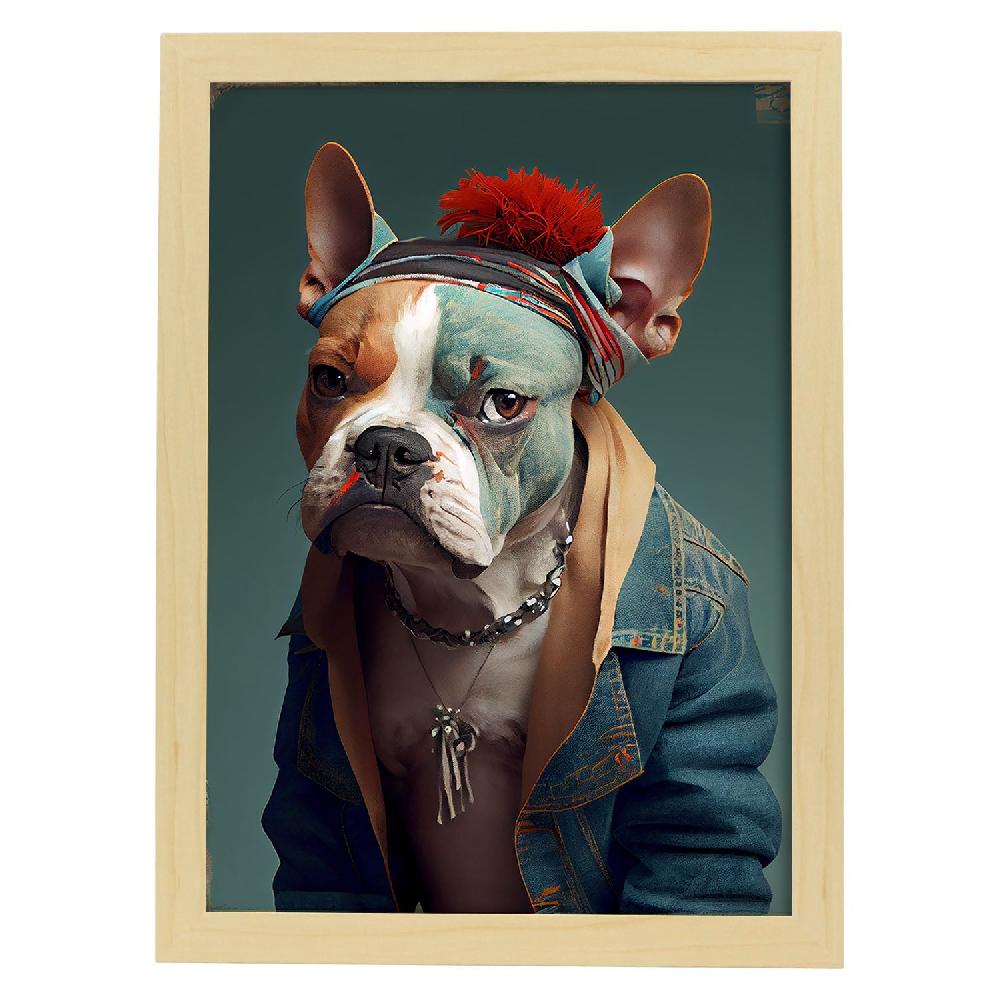 nacnic Lámina Nacnic de Bulldog Vestido para Sala de Estar Rebajas de fábrica