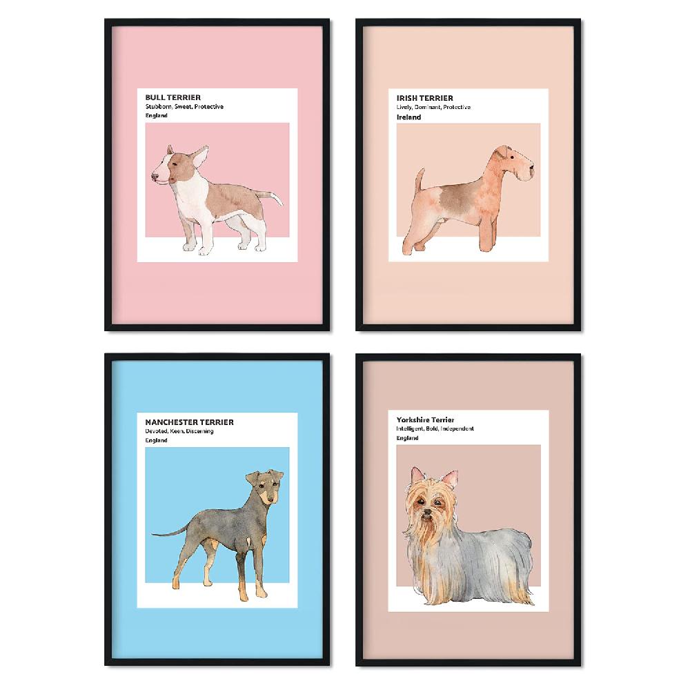 nacnic Set de láminas Terrier en tonos cálidos y pastel Tienda